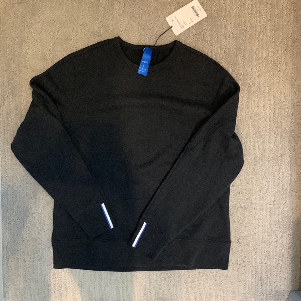 Kit and Ace West Coast Pullover Crew in Heather Black Size L. New w/ tags!